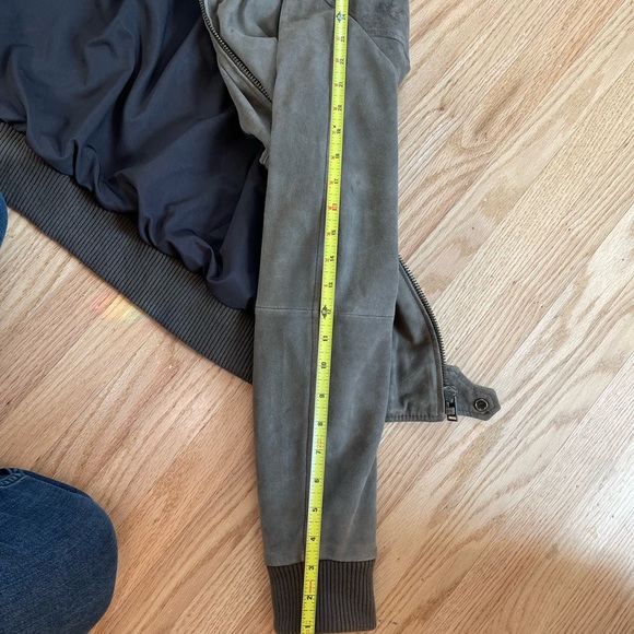 men’s SELECTED HOMME suede moss green bomber size medium - Picture 11 of 12